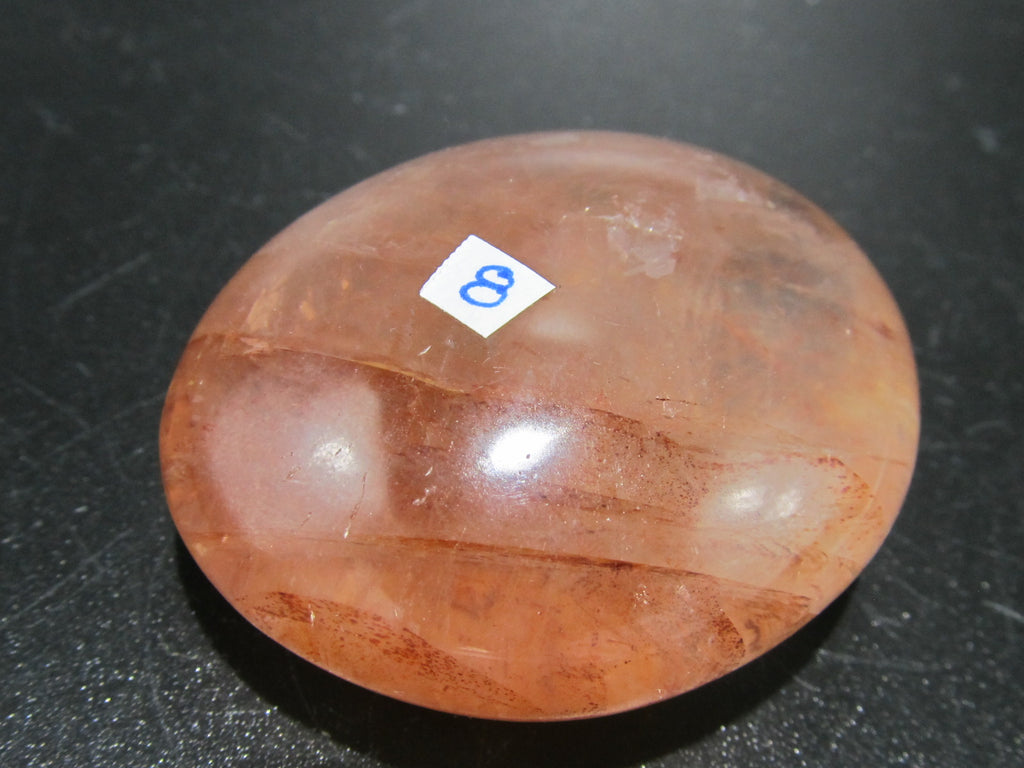 quartz hematoide hematoid quartz galet poli palm stone